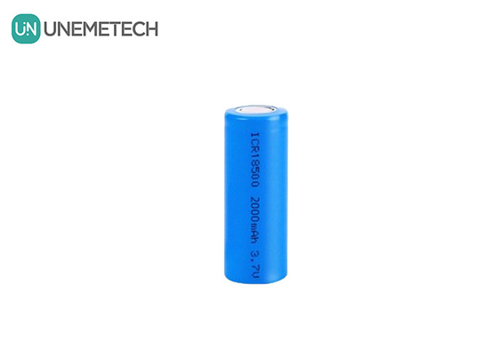 คุณภาพ  3.7V 18500 lithium ion battery 2000mAh Rechargeable Cylindrical For Flashlight โรงงาน