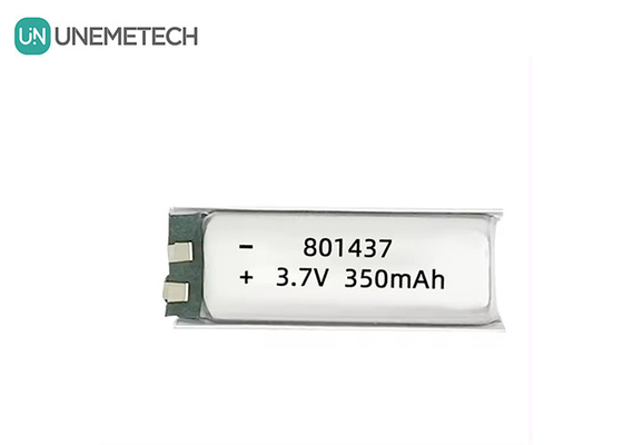 801437 3A แบตเตอรี่พอลิเมอร์อัตราการทํางานสูง 3.7v 350mah แบตเตอรี่ Lipo สําหรับอุปกรณ์อิเล็กทรอนิกส์ IoT
