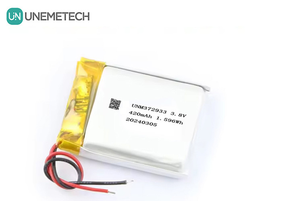 แบตเตอรี่ลิโป้ความดันสูง 3.8V 420mAh ที่กําหนดเอง แบตเตอรี่ลิโป้ความดันสูง 372933 4.35V แบตเตอรี่ลิธีอุตสาหกรรมสําหรับนาฬิกาสมาร์ท