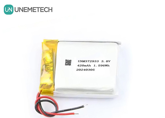 แบตเตอรี่ลิโป้ความดันสูง 3.8V 420mAh ที่กําหนดเอง แบตเตอรี่ลิโป้ความดันสูง 372933 4.35V แบตเตอรี่ลิธีอุตสาหกรรมสําหรับนาฬิกาสมาร์ท