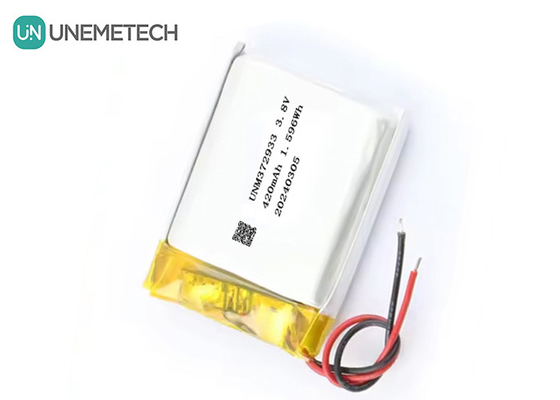 แบตเตอรี่ลิโป้ความดันสูง 3.8V 420mAh ที่กําหนดเอง แบตเตอรี่ลิโป้ความดันสูง 372933 4.35V แบตเตอรี่ลิธีอุตสาหกรรมสําหรับนาฬิกาสมาร์ท