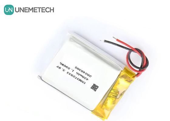 แบตเตอรี่ลิโป้ความดันสูง 3.8V 420mAh ที่กําหนดเอง แบตเตอรี่ลิโป้ความดันสูง 372933 4.35V แบตเตอรี่ลิธีอุตสาหกรรมสําหรับนาฬิกาสมาร์ท