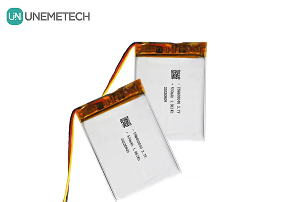 3.7V 530mAh แบตเตอรี่พอลิเมอร์ลิตียม 403040 ด้วย UL1642 อายุจักรยานยาว