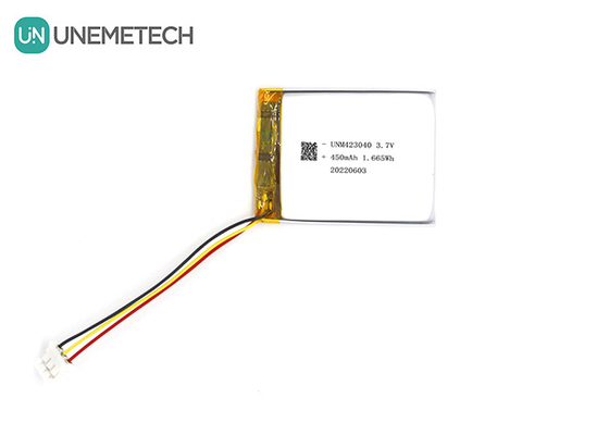 3.7V 450mAh แบตเตอรี่โพลีเมอร์ไอออนลิตยูมแบบชาร์จใหม่ 423040 สําหรับสินค้าดิจิตอล 3C