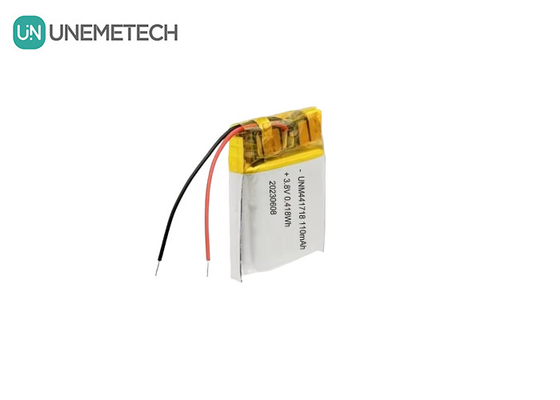 3.8V 441718 แบตเตอรี่โพลีเมอร์ลิตিয়ামไอออนความดันสูง 110mAh สําหรับสายแขนทางการแพทย์