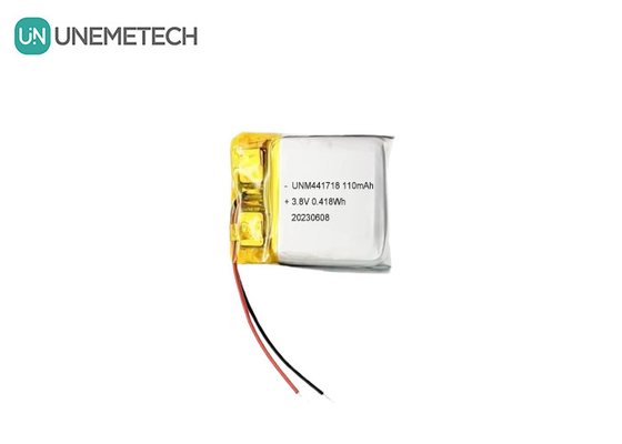 3.8V 441718 แบตเตอรี่โพลีเมอร์ลิตিয়ামไอออนความดันสูง 110mAh สําหรับสายแขนทางการแพทย์