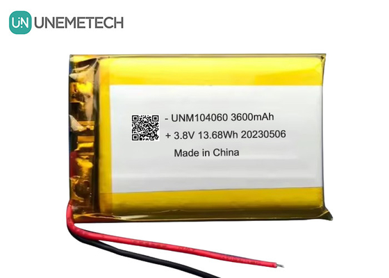 UNEMETECH 4.35V แบตเตอรี่ Lipo ความดันสูง 104060 3.8V 3600mAh แบตเตอรี่ Lithium Ion Polymer