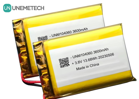 UNEMETECH 4.35V แบตเตอรี่ Lipo ความดันสูง 104060 3.8V 3600mAh แบตเตอรี่ Lithium Ion Polymer