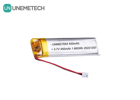 UNEMETECH 3.7V 450mAh แบตเตอรี่ Lipo สามารถชาร์จใหม่ได้ตามความต้องการ 621644 สําหรับปากกาอิเล็กทรอนิกส์