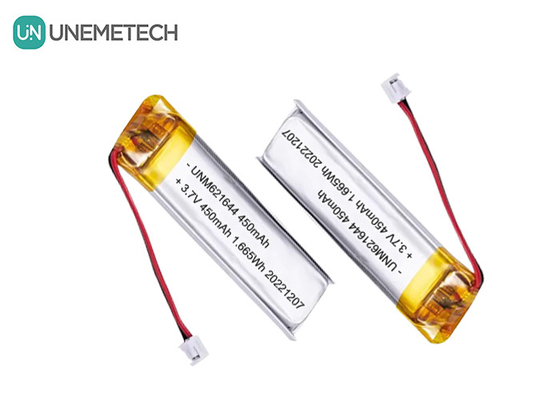 UNEMETECH 3.7V 450mAh แบตเตอรี่ Lipo สามารถชาร์จใหม่ได้ตามความต้องการ 621644 สําหรับปากกาอิเล็กทรอนิกส์