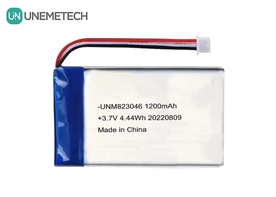 แบตเตอรี่พอลิเมอร์ลิตยูมแบบชาร์จใหม่ 3.7 V 1200mah 4.44 Wh 823046 แบตเตอรี่พอลิเมอร์กระเป๋า