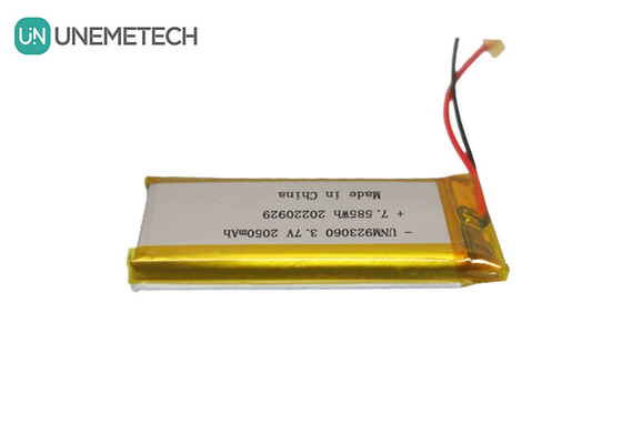 ประจําชีวิตระยะยาว Lipo แบตเตอรี่แพ็ค 3.7V 2050mAh 923060 สําหรับสินค้าดิจิตอล