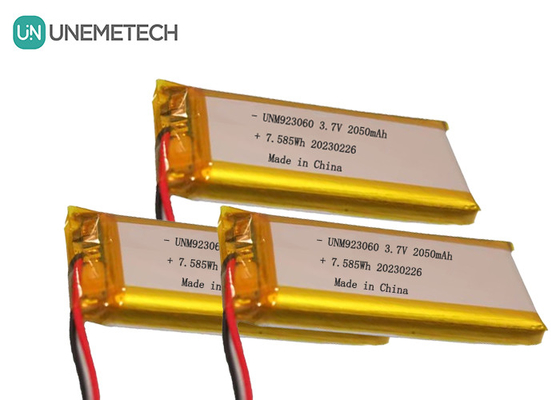 ประจําชีวิตระยะยาว Lipo แบตเตอรี่แพ็ค 3.7V 2050mAh 923060 สําหรับสินค้าดิจิตอล
