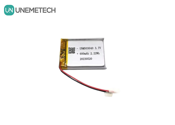 แบตเตอรี่ลิทธิียมไอออนที่สามารถชาร์จได้ 503040 แบตเตอรี่ Lipo 3.7V 600mAh พร้อมแผ่นป้องกันระบบเตือน