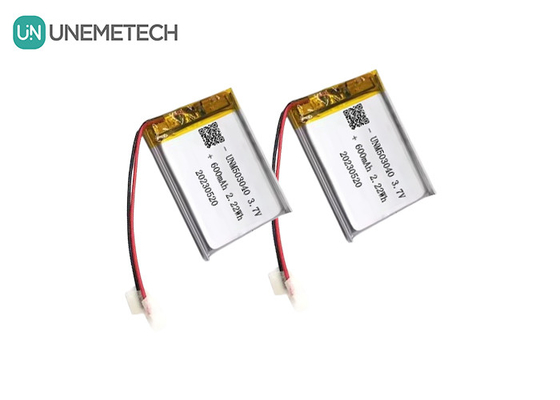แบตเตอรี่ลิทธิียมไอออนที่สามารถชาร์จได้ 503040 แบตเตอรี่ Lipo 3.7V 600mAh พร้อมแผ่นป้องกันระบบเตือน