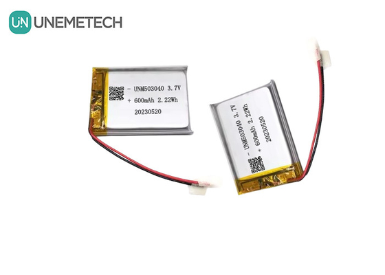 แบตเตอรี่ลิทธิียมไอออนที่สามารถชาร์จได้ 503040 แบตเตอรี่ Lipo 3.7V 600mAh พร้อมแผ่นป้องกันระบบเตือน