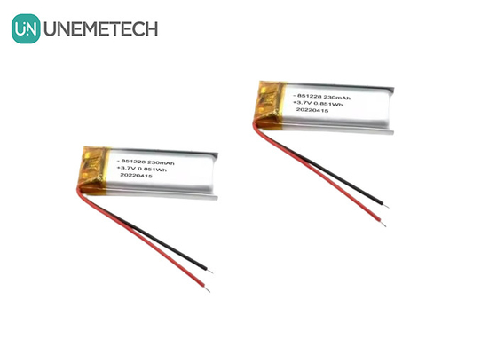 UNEMETECH แบตเตอรี่ LiPo ขนาด 230mAh แบตเตอรี่พอลิเมอร์ลิตยู 3.7V แบตเตอรี่ 851228 สําหรับปากการีโมทคอนโทรล