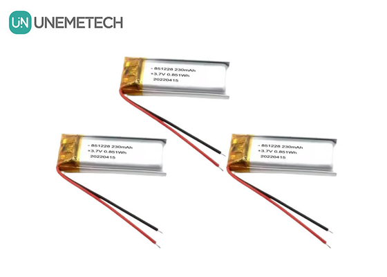UNEMETECH แบตเตอรี่ LiPo ขนาด 230mAh แบตเตอรี่พอลิเมอร์ลิตยู 3.7V แบตเตอรี่ 851228 สําหรับปากการีโมทคอนโทรล