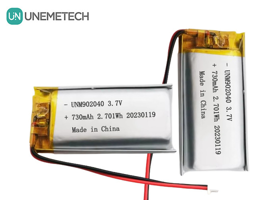 UL1642 ใบรับรอง แบตเตอรี่ Lipo สามารถชาร์จใหม่ได้ 902040 3.7V 730mAh สําหรับอุปกรณ์มือถือ