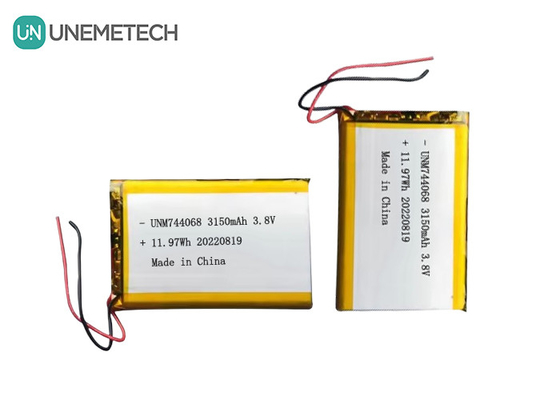 แบตเตอรี่ Lipo ความดันสูง 3.8V 744068 3150mah แบตเตอรี่สําหรับระบบติดตาม GPS