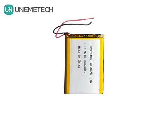 แบตเตอรี่ Lipo ความดันสูง 3.8V 744068 3150mah แบตเตอรี่สําหรับระบบติดตาม GPS
