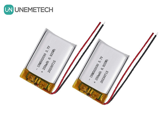 UNEMETECH 3.7V 250mAh แบตเตอรี่พอลิเมอร์ลิตียมแบบชาร์จใหม่ 502030 สําหรับอุปกรณ์ความงาม