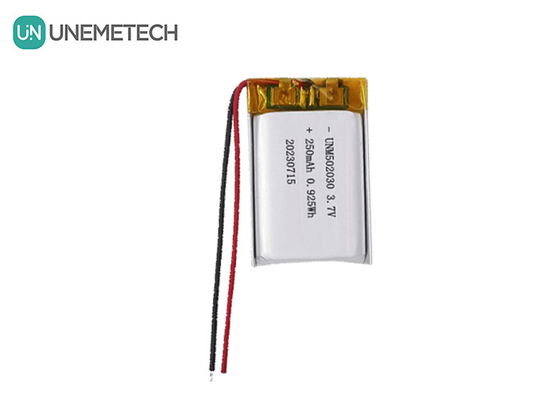 UNEMETECH 3.7V 250mAh แบตเตอรี่พอลิเมอร์ลิตียมแบบชาร์จใหม่ 502030 สําหรับอุปกรณ์ความงาม