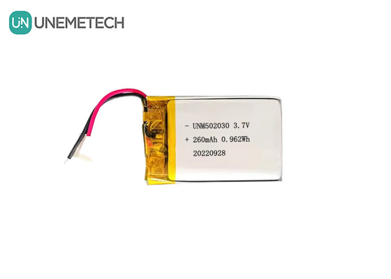 แบตเตอรี่ Lipo ชาร์จใหม่ 502030 / 3.7V 260mAh แบตเตอรี่พอลิเมอร์ลิตียมขนาดเล็กตามสั่ง