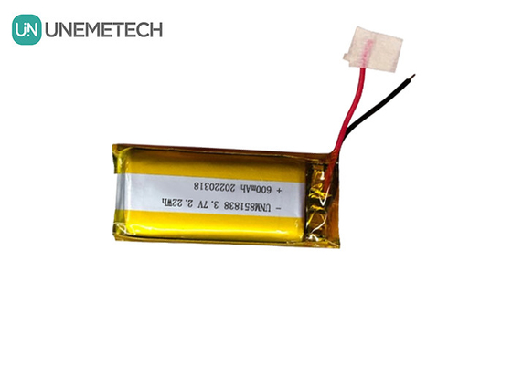 600mAh แบตเตอรี่ไอออนลิตถอนเงินตามสั่ง / 851838 3.7V เครื่องสวม