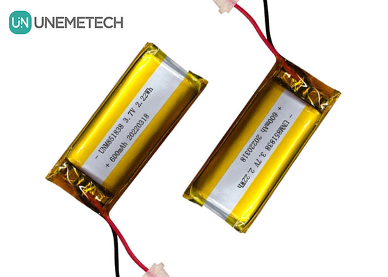 600mAh แบตเตอรี่ไอออนลิตถอนเงินตามสั่ง / 851838 3.7V เครื่องสวม