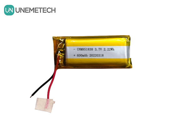 600mAh แบตเตอรี่ไอออนลิตถอนเงินตามสั่ง / 851838 3.7V เครื่องสวม