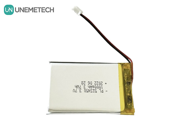 MSDS อนุมัติ 3.7V แบตเตอรี่โพลีเมอร์ลิตিয়ামไอออน 1000mAh 523450 สําหรับการใช้งานในบ้าน