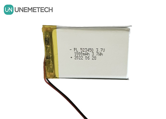 MSDS อนุมัติ 3.7V แบตเตอรี่โพลีเมอร์ลิตিয়ামไอออน 1000mAh 523450 สําหรับการใช้งานในบ้าน