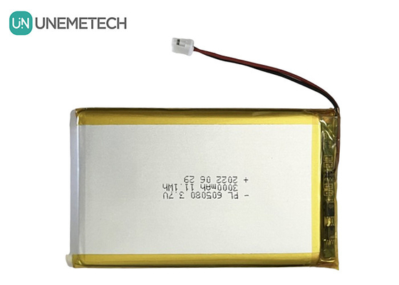 3.7V 3000mAh แบตเตอรี่ลิตยูไอนแบบชาร์จใหม่ 605080 พร้อม PCB และสายเชื่อมต่อสําหรับอิเล็กทรอนิกส์