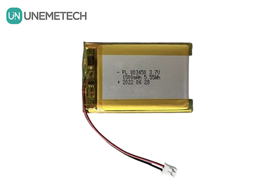 UNEMETECH 1.5A แบตเตอรี่ Li-พอลิเมอร์ที่สามารถชาร์จใหม่ได้ 803450 / 3.7V แบตเตอรี่พอลิเมอร์ลิตியம்ไอออน 1500mAh