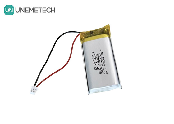 3.7V 600mAh แบตเตอรี่ Li Polymer สามารถชาร์จใหม่ได้ 802040 สําหรับสินค้าอิเล็กทรอนิกส์