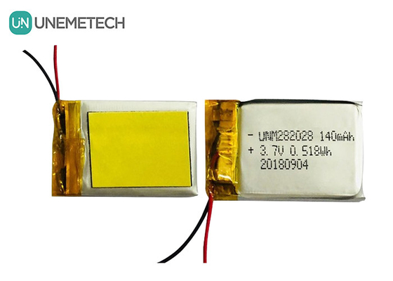 แบตเตอรี่ลิโปอัตโนมัติต่ํา 282028 / 3.7V แบตเตอรี่พอลิเมอร์ลิตียม 140mAh สําหรับอุปกรณ์ที่ใส่ได้