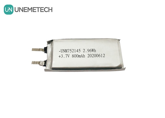 MSDS อนุมัติ 3.7V 800mAh แบตเตอรี่พอลิเมอร์ลิตยูมที่สามารถชาร์จได้ 752145 สําหรับอุปกรณ์ที่ใส่ได้