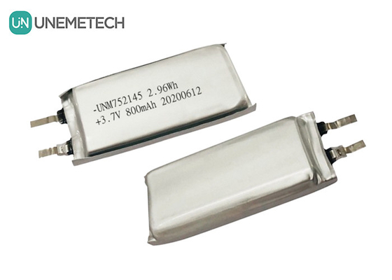MSDS อนุมัติ 3.7V 800mAh แบตเตอรี่พอลิเมอร์ลิตยูมที่สามารถชาร์จได้ 752145 สําหรับอุปกรณ์ที่ใส่ได้