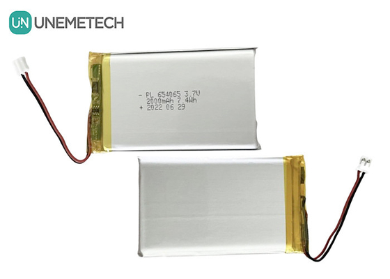 2000mAh 3.7V แบตเตอรี่พอลิเมอร์ลิตียมแบบชาร์จใหม่ 654065 สําหรับของเล่นอิเล็กทรอนิกส์