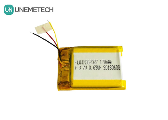 เงิน 3.7V 170mAh แบตเตอรี่ Li-polyer ที่กําหนดเอง 362027 สําหรับเครื่องพิมพ์พกพา