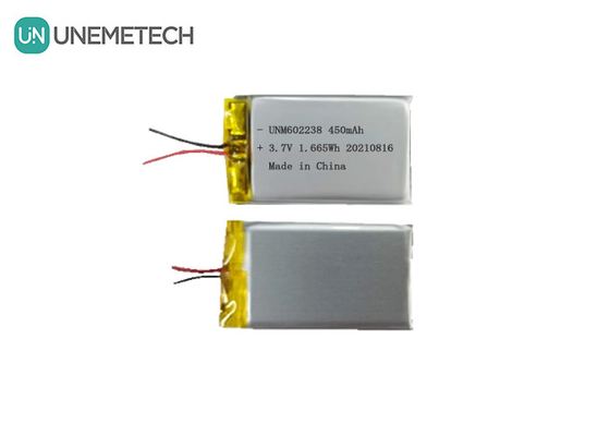 4.2V แบตเตอรี่พอลิเมอร์ลิตยูมแบบชาร์จใหม่ 602238 3.7V 450mAh สําหรับอุปกรณ์อิเล็กทรอนิกส์ผู้บริโภค