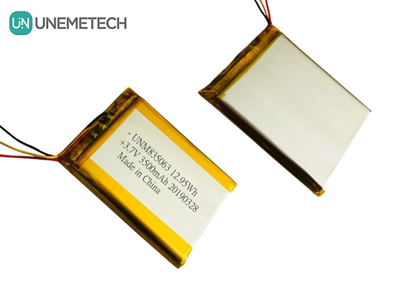 3.7V 3500mAh แบตเตอรี่พอลิเมอร์ลิตียมขนาดใหญ่ 835063 สําหรับอุปกรณ์ความงามทางการแพทย์