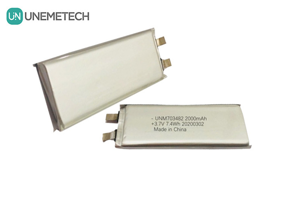 3.7V 2000mAh โซลล์แบตเตอรี่พอลิเมอร์ลิตยูม 703482 สําหรับเครื่องเสียง ระบบหุ่นยนต์ที่ฉลาด