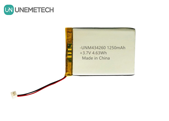 4.63Wh แบตเตอรี่พอลิเมอร์ลิตียมที่สามารถชาร์จได้ แพ็ค 434260 3.7V 1250mAh สําหรับชาร์จเคส