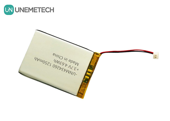 4.63Wh แบตเตอรี่พอลิเมอร์ลิตียมที่สามารถชาร์จได้ แพ็ค 434260 3.7V 1250mAh สําหรับชาร์จเคส