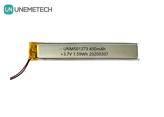 5.0*12.0*73.0mm แบตเตอรี่พอลิเมอร์ลิตียม / 3.7V 430mAh 501273 แบตเตอรี่ Lipo Thin สําหรับอุปกรณ์ Bluetooth