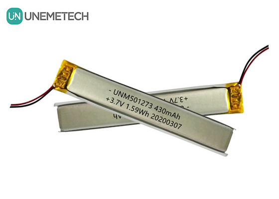 5.0*12.0*73.0mm แบตเตอรี่พอลิเมอร์ลิตียม / 3.7V 430mAh 501273 แบตเตอรี่ Lipo Thin สําหรับอุปกรณ์ Bluetooth