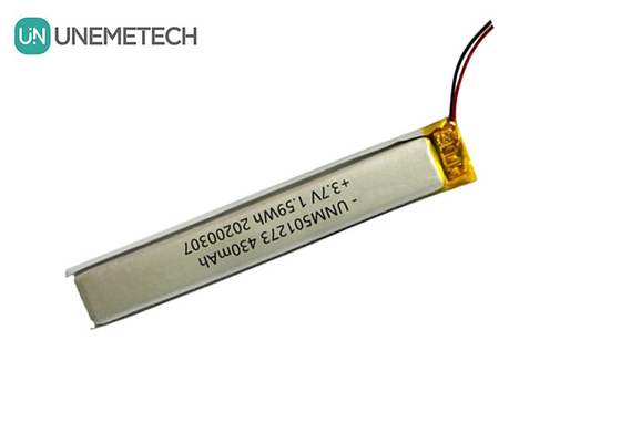 5.0*12.0*73.0mm แบตเตอรี่พอลิเมอร์ลิตียม / 3.7V 430mAh 501273 แบตเตอรี่ Lipo Thin สําหรับอุปกรณ์ Bluetooth