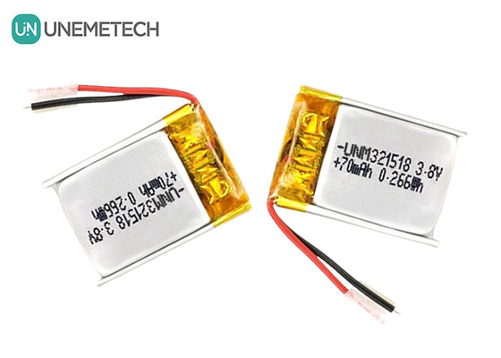 3.8V แบตเตอรี่ Li Ion ความดันสูง แบตเตอรี่ Lipo Ultra Small 4.35V 70mAh 321518 สําหรับ GPS Tracker